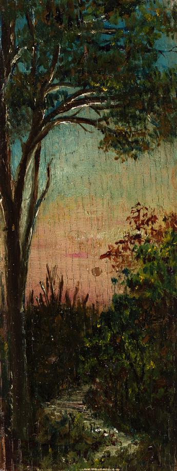 RALPH ALBERT BLAKELOCK Three landscape oils.